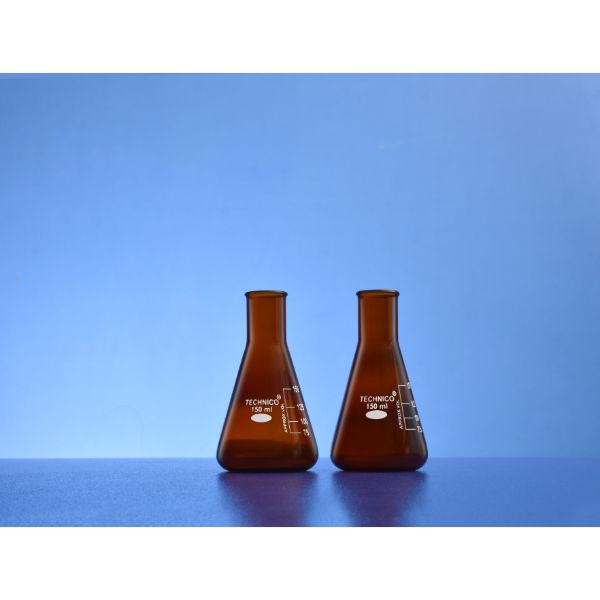 Flasks Erlenmeyer Graduated Conical Amber With Narrow Mouth 100 ML